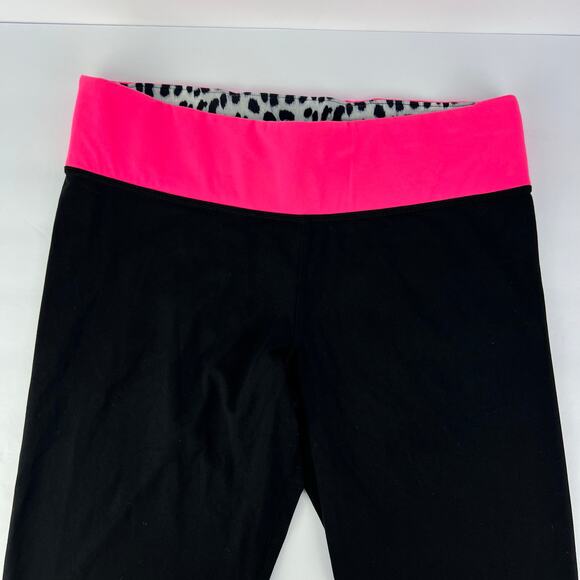 VTG Y2K Victoria's Secret PINK LOGO Women's M Fold Over High Waist Full Leggings - Picture 5 of 8